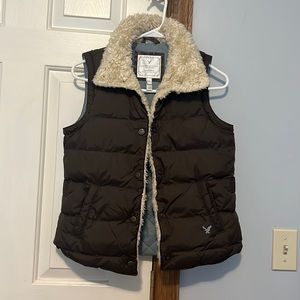 Brown vest with fur lining🥰and blue lining